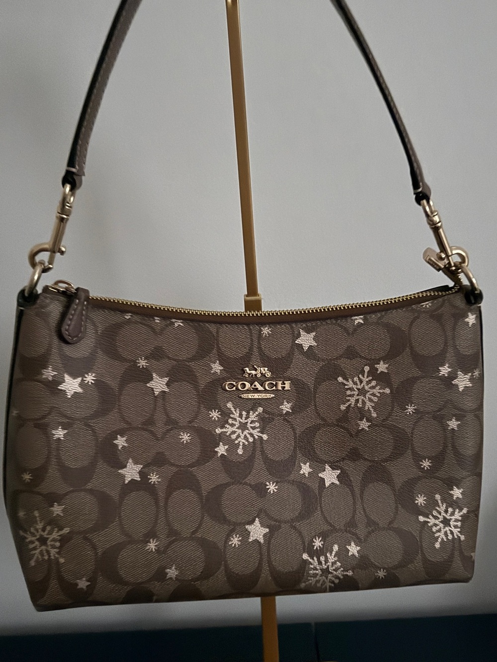 COACH Signature Clara Snowflake Shoulder Bag